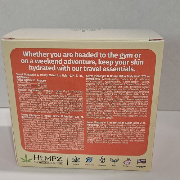 Hempz Sweet Pineapple & Honey Melon Mini‎ Travel Set / New - Picture 3 of 6